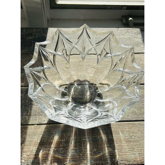 Vintage Bohemia Crystal Bowl Glass 12 Point Serving Dish Czech Republic 24% PbO - Picture 7 of 15